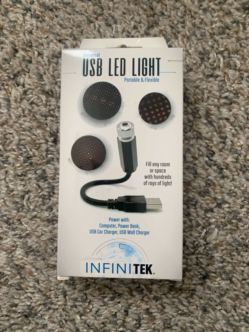 USB LED Light - Black Flexible Portable USB Lamp Projects Red Display